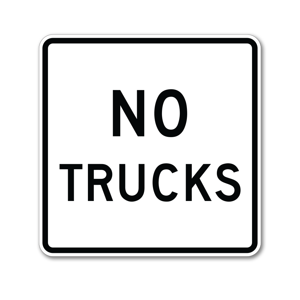 no-trucks-text-square-sign