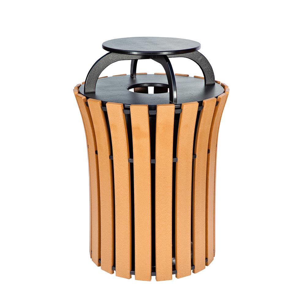 Commercial Outdoor Trash Receptacles Round, Flared