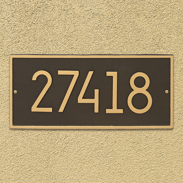 hartford modern house address sign in aged bronze