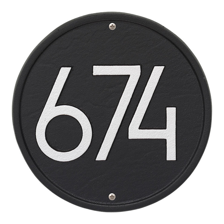 Round Sign Dmv Round Modern Mid-Century Address Sign
