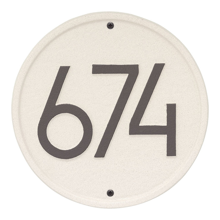 Round Modern Mid-Century Address Sign