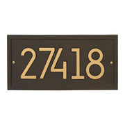 aged bronze colored rectangle contemporary address plaque
