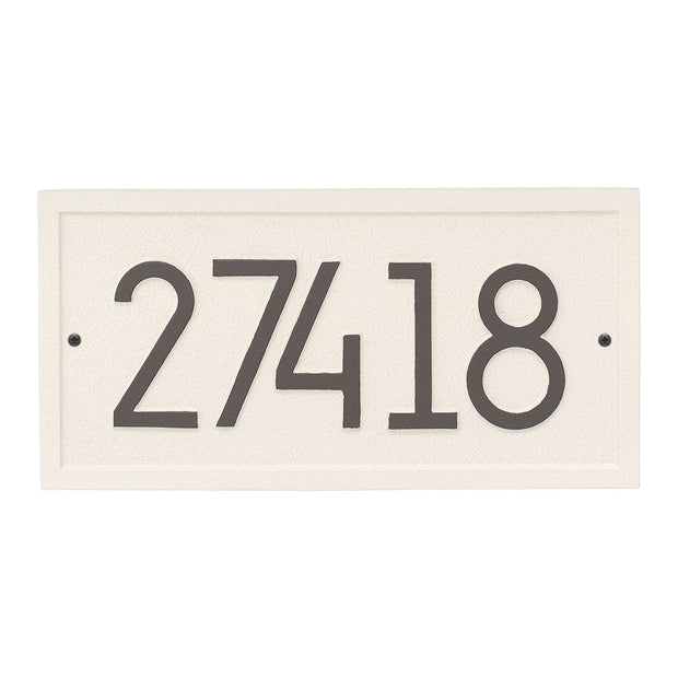 coastal colored background with clay numbers rectangle contemporary address plaque