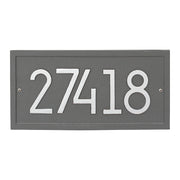 pewter background and silver numbers on rectangle contemporary address plaque