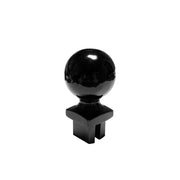 Ball finial street-sign topper. Powder-coated black.