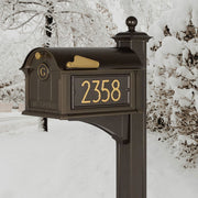 Modern Balmoral Mailbox with Monogram and Side Plaques Package