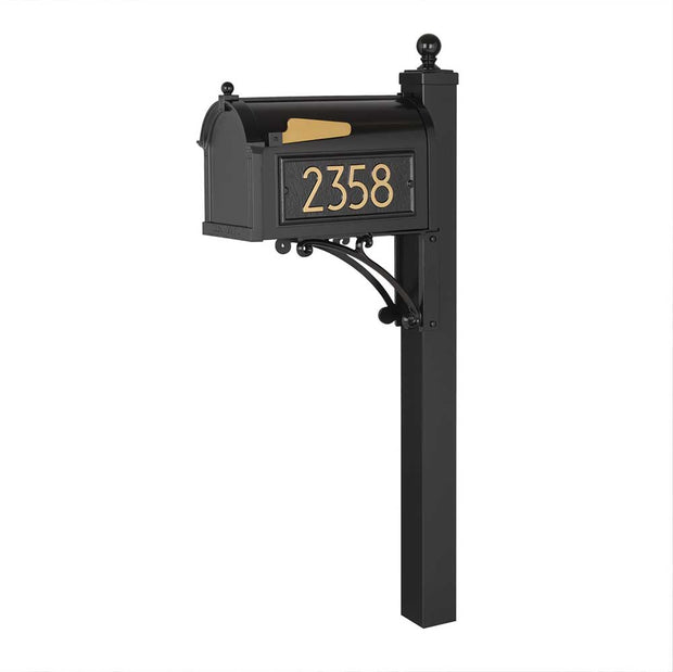 black and gold modern capitol mailbox