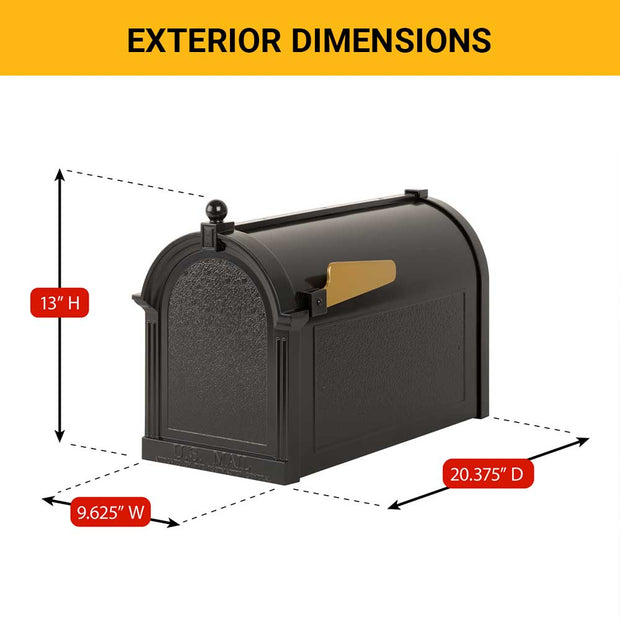 modern capitol mailbox dimensions