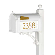 white and gold modern capitol mailbox