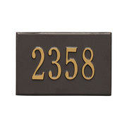 Aluminum 9 x 6 x 0.375 inch - personalized side plaque for Whitehall Wall Mailbox in bronze and gold
