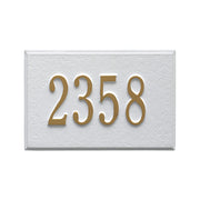 Aluminum 9 x 6 x 0.375 inch - personalized side plaque for Whitehall Wall Mailbox in white and gold