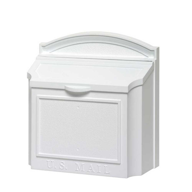 cast aluminum wall mailbox painted white