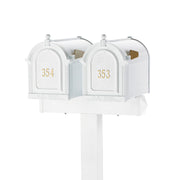 white dual mailbox package