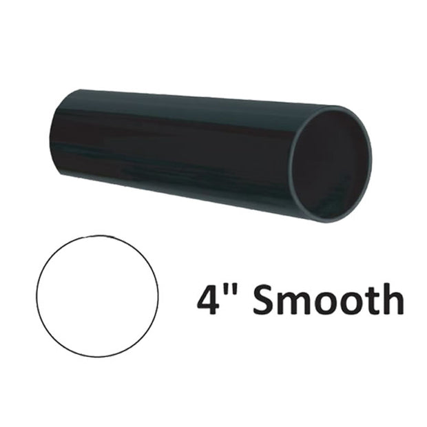 4" smooth aluminum sign post illustration with circle shape to represent end view and 3/4 view of tube