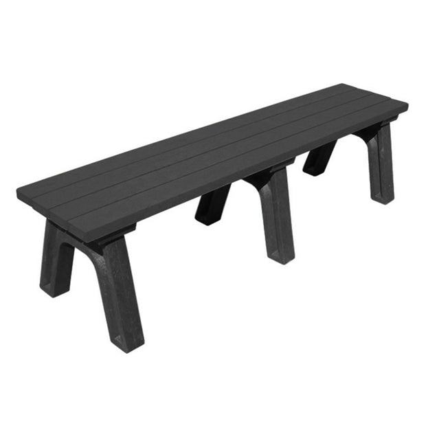 deluxe 6ft backless bench black top and base