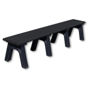 park classic style backless recycled bench 8 feet long in black top and base color