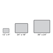 horizontal rectangle traffic sign size options including 12" x 9" and 24" x 18" and 30" x 24" standard sizes