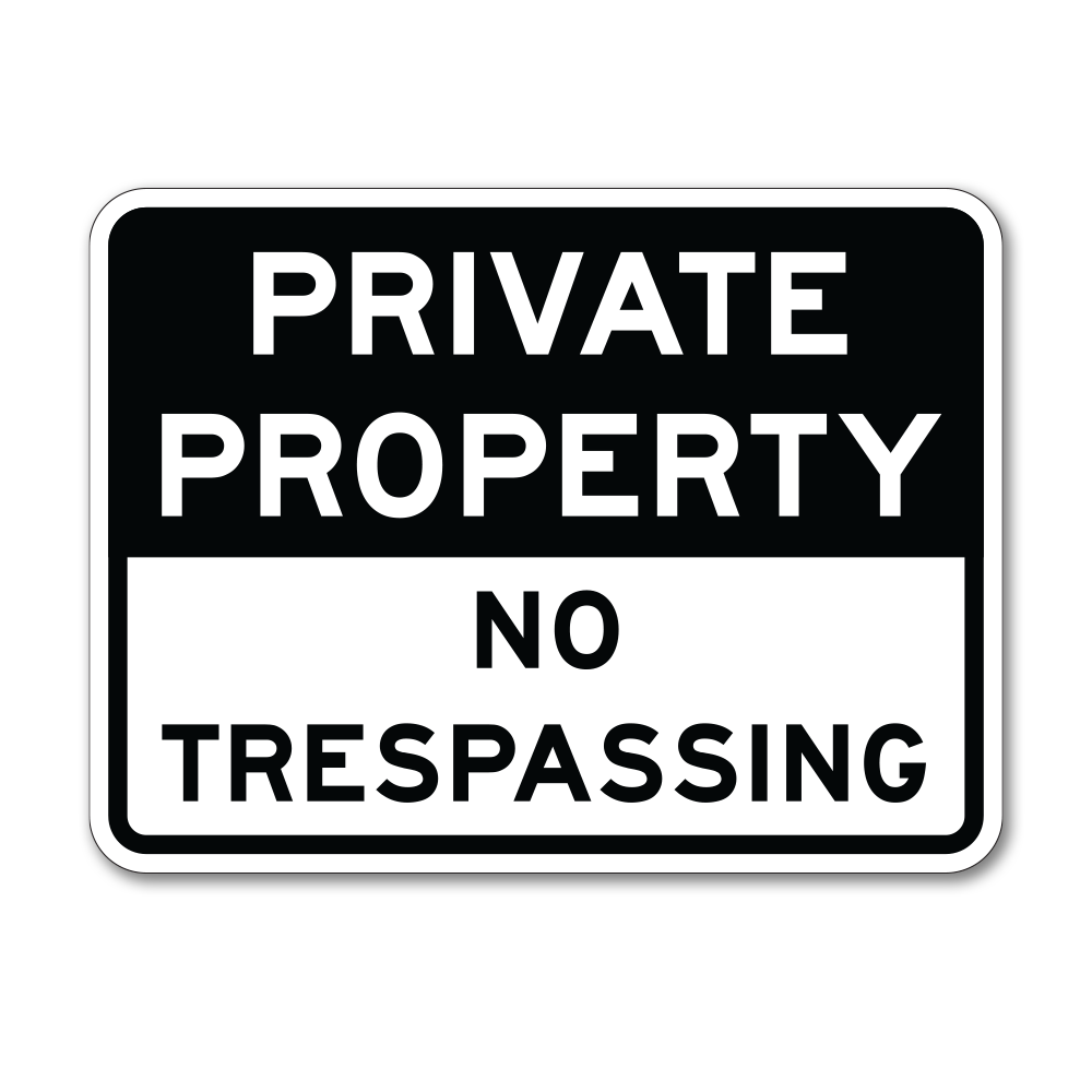 Private Property No Trespassing Sign Horizontal