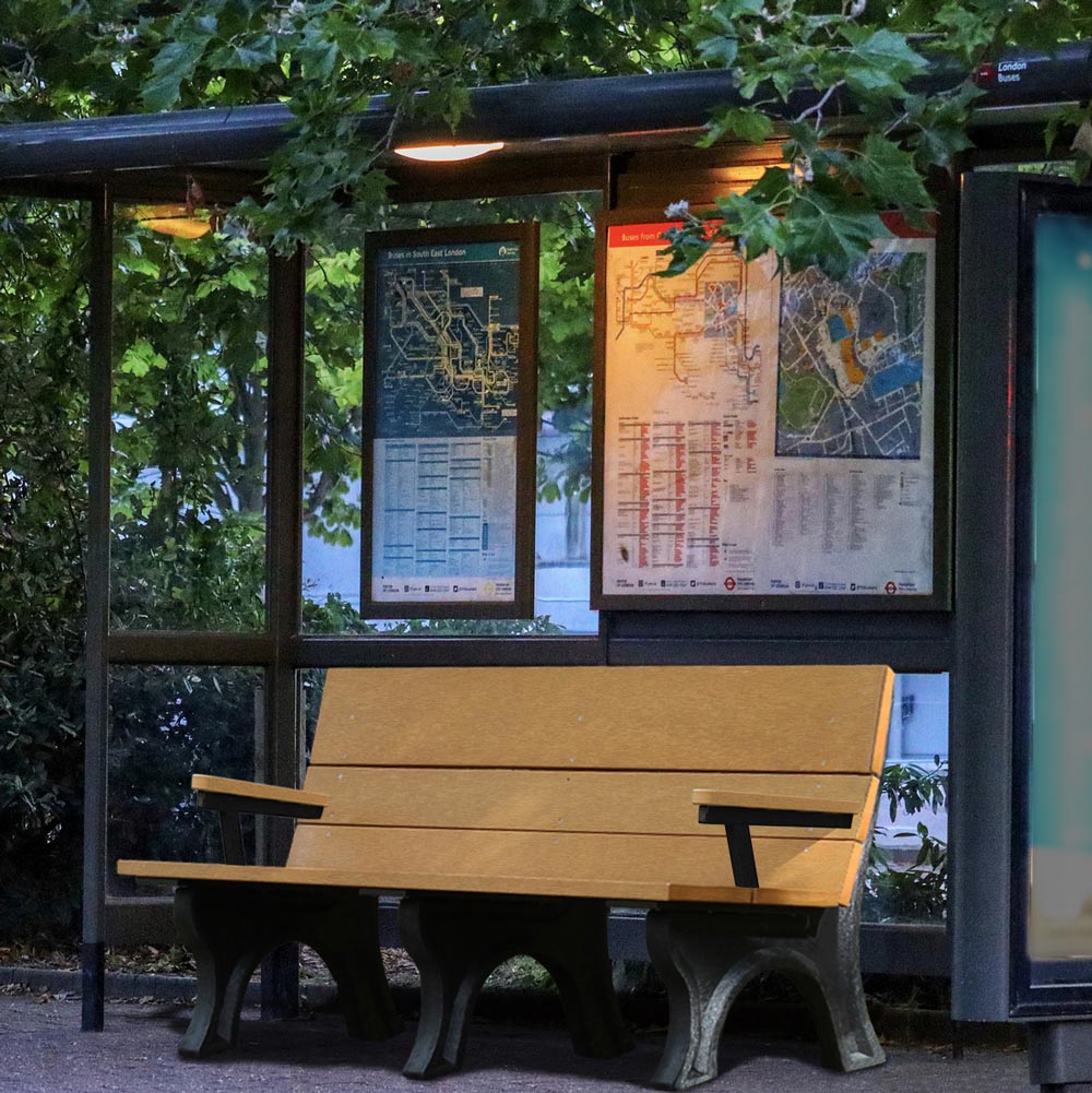ADA Compliant Park Bench Easily Accessible, Full Support