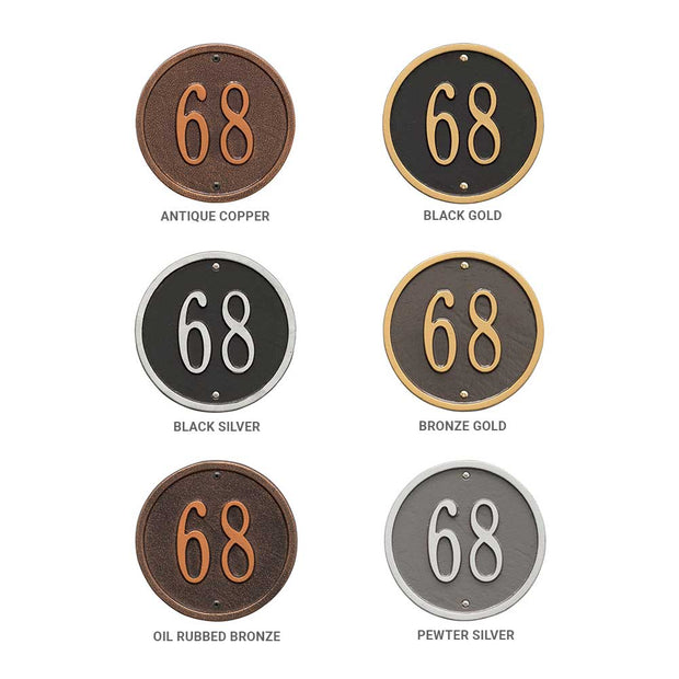 color options for Whitehall address plaques