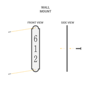 Wall mounting options for 3x16 vertical address plaques