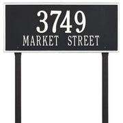 Harford 23.25" x 10" house number sign with two lines of text with lawn stakes