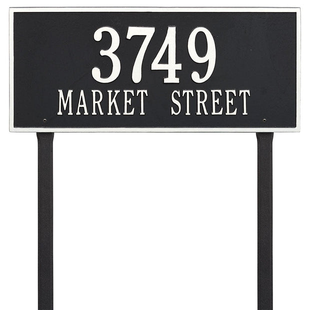 Harford 23.25" x 10" house number sign with two lines of text with lawn stakes