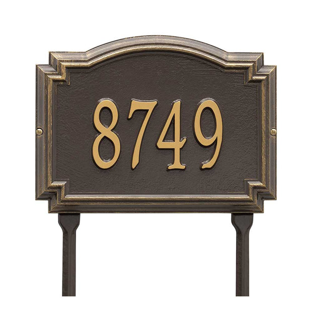 14 x 10.25 inch Williamsburg Arch Address Plaque on lawn stakes