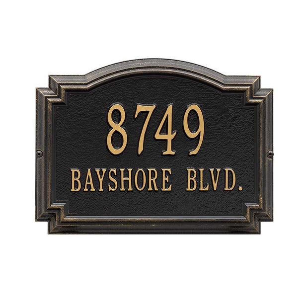 14x10.25 inch address plaque with 4 digital house number and street name