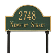 Lawn mounted Arch Address Plaque  with two lines including street name