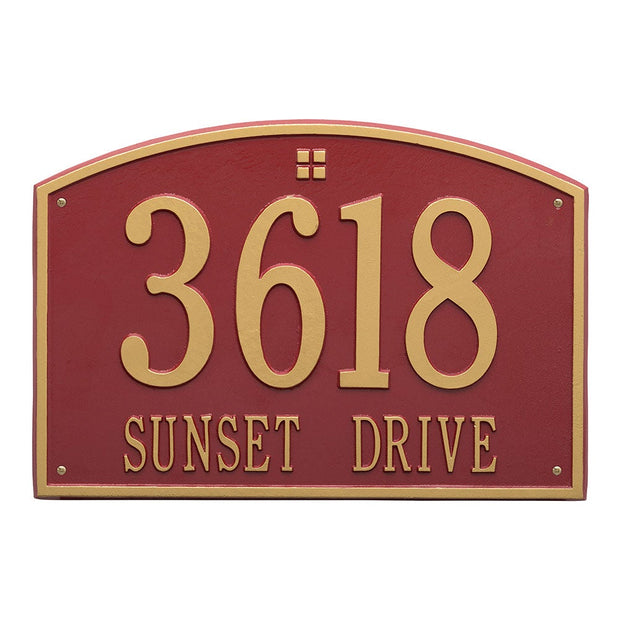 Cape Charles 20.5 x 14.5 custom aluminum address plaque with two lines of text