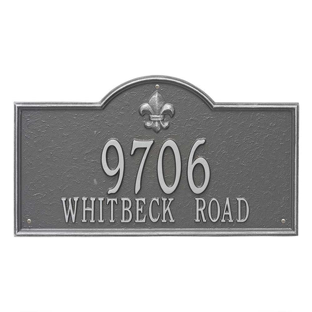Bayou Vista 21 x 12 aluminum address plaque with 2 lines of text including street name