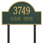 Lawn mounted Arch Address Plaque  with two lines