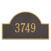 One line arch custom bronze address plaque 