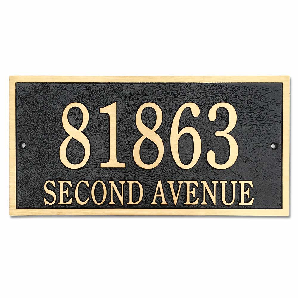 back numberサイン 14 x 7 Rectangle Address Plaque | Cast Metal Address Plaques