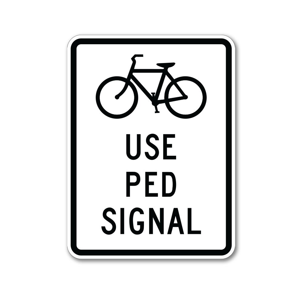 Bikes Use Ramp Sign Bikes Use Crosswalk Signal Sign