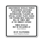 CALIFORNIA - Designated Parking Sign