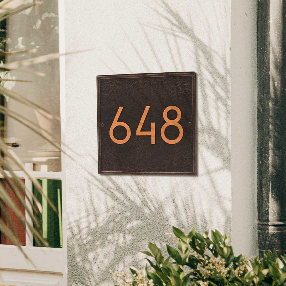 Add. Sign Modern Square Mid-Century Modern Address Sign