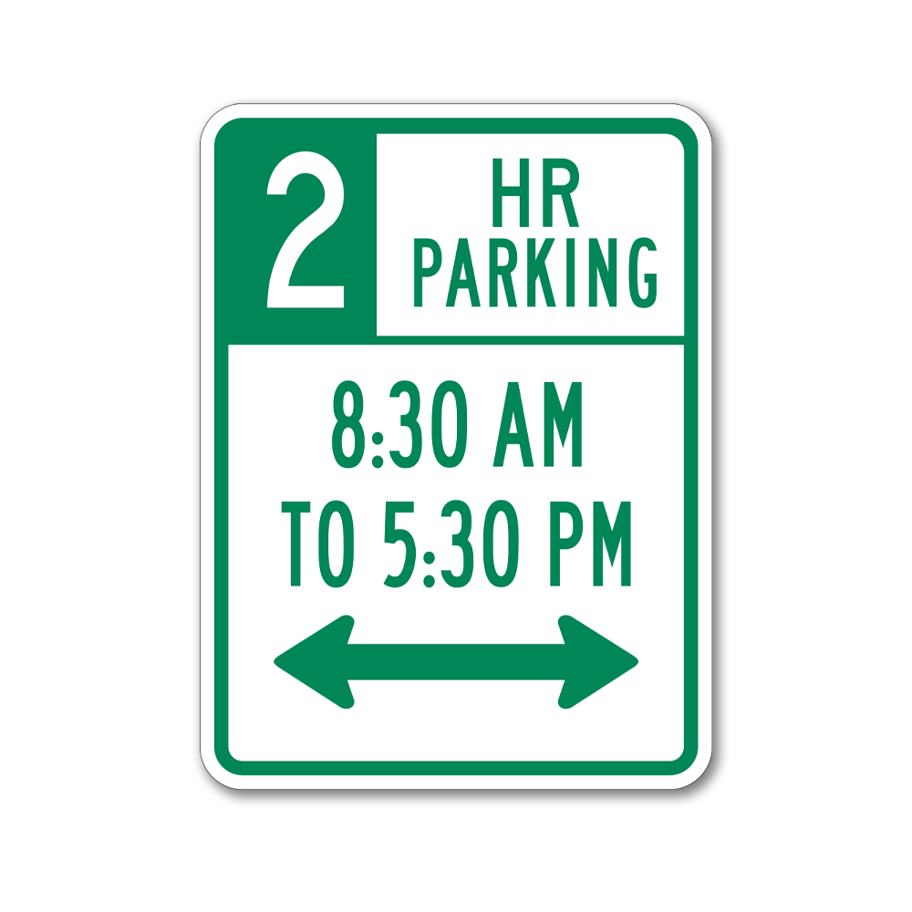 2 Hr Parking with Time Range Sign | Parking Lot Signs