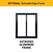 optional extruded sign frame with image of rectangle sign frame
