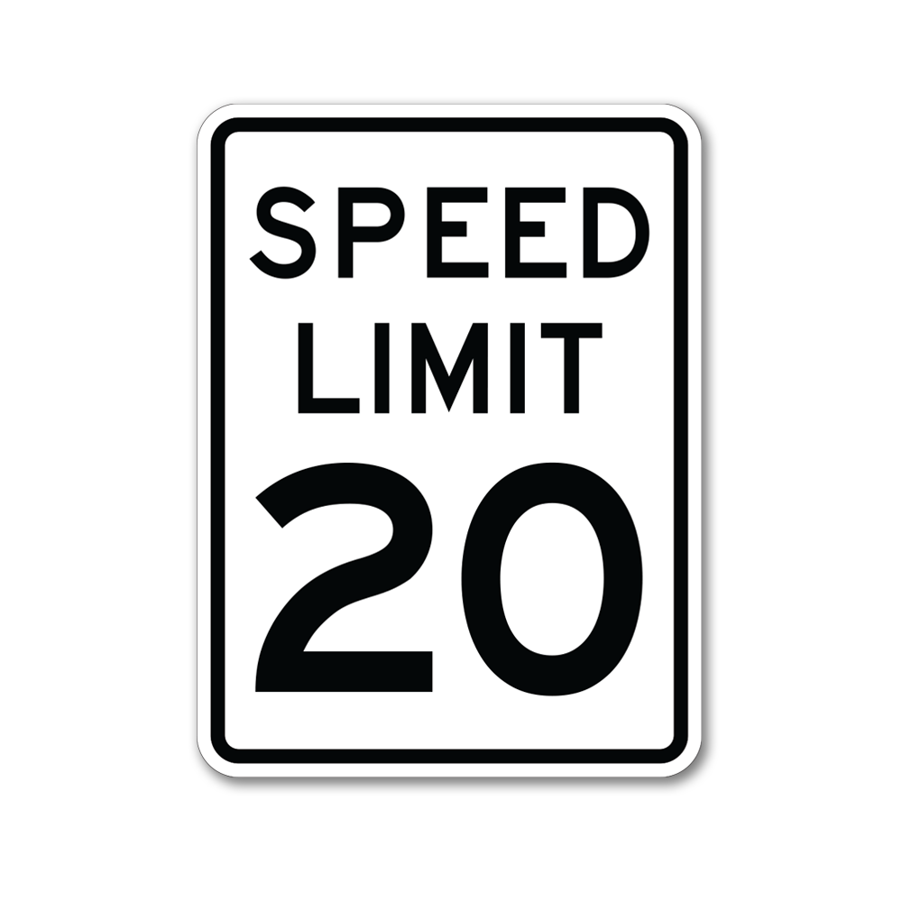 Speed Limit 20 MPH Sign