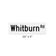 30x9 street blade for street sign on white reflective vinyl with black letters