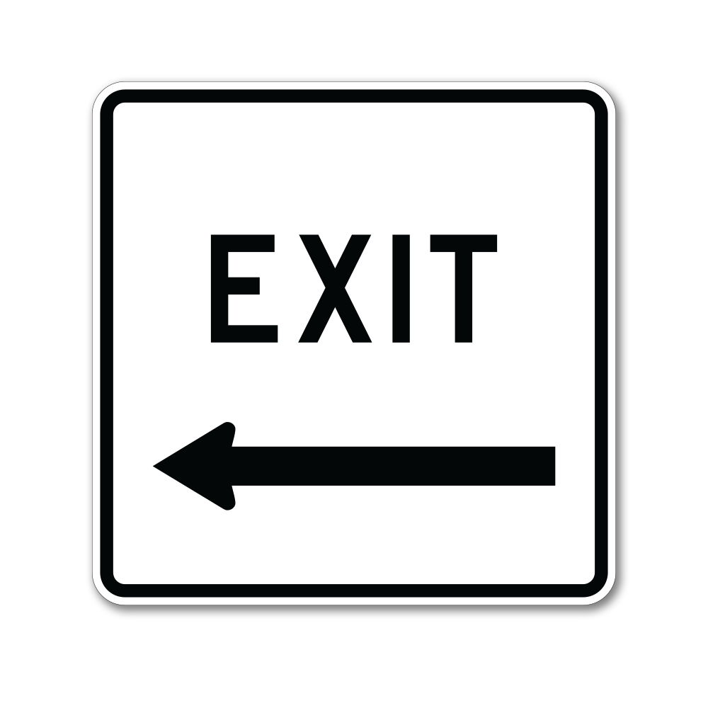 Exit Left Arrow Sign