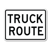 truck route text in black on white background