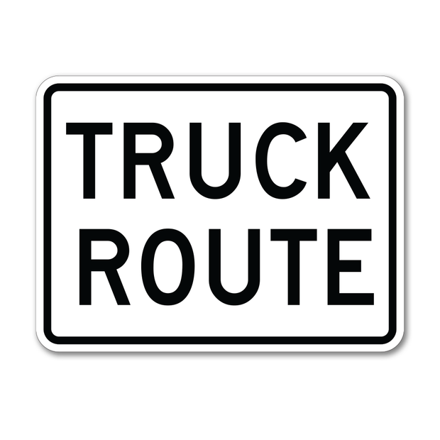 truck route text in black on white background