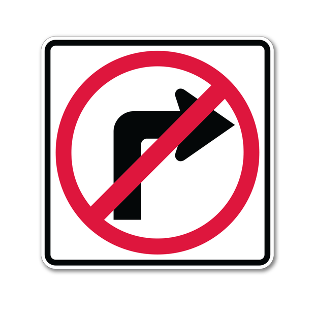 No Right Turn Symbol Sign