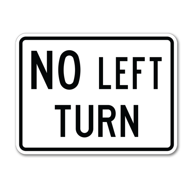 Nlt Sign No Left Turn Text Sign